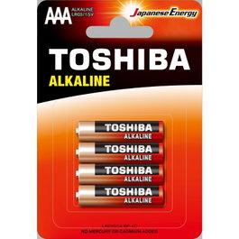 Toshiba Pack de 4 pilas alcalinas AAA LR03 1.5V